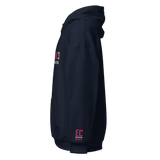EC Excellence Attitude Pink/White on Navy Embroidered Unisex Hoodie
