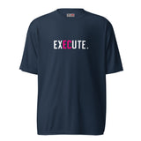 EC Execute Pink/White on Navy Unisex performance crew neck t-shirt