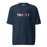 EC Project 3 Pink/White on Navy Unisex performance crew neck t-shirt