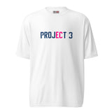 EC Project 3 Blue/Pink on White Unisex performance crew neck t-shirt