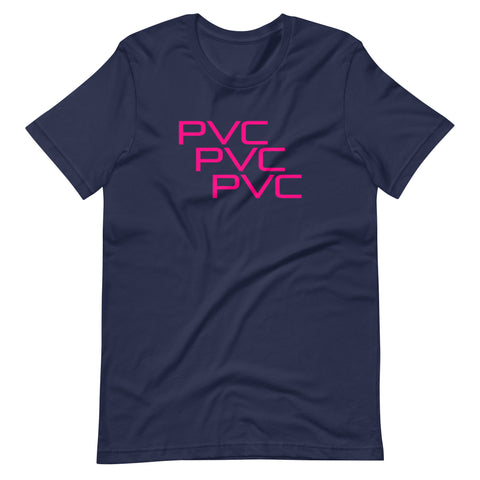 24 PVC 3 pink on Navy step Unisex t-shirt