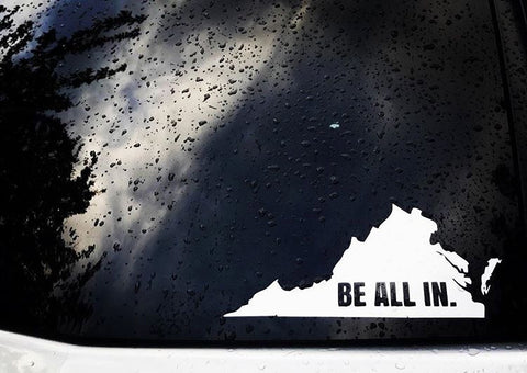 BE ALL IN. state stickers. Contact to order customized state stickers.