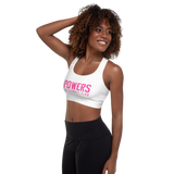 Pink POWERS VOLLEYBALL CLUB Padded Sports Bra.