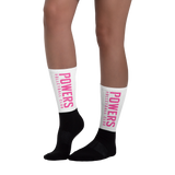 Pink POWERS VOLLEYBALL CLUB Sublimated Socks.