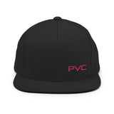 PVC Embroidered Snapback Hat Pink on Black or Grey