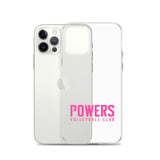 Pink POWERS VOLLEYBALL CLUB iPhone Clear Case.