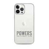 Gray POWERS VOLLEYBALL CLUB iPhone Case.