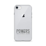 Gray POWERS VOLLEYBALL CLUB iPhone Clear Case.