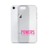 Pink POWERS VOLLEYBALL CLUB iPhone Clear Case.