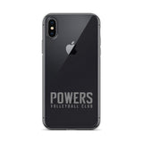 Gray POWERS VOLLEYBALL CLUB iPhone Case.