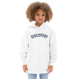 DISCOVERY "Collegiate" Youth fleece hoodie - Navy Print on Athletic Heather or White