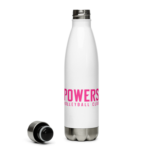 Pink POWERS VOLLEYBALL CLUB Stainless Steel Water Bottle.