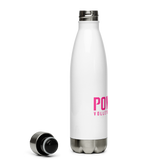Pink POWERS VOLLEYBALL CLUB Stainless Steel Water Bottle.