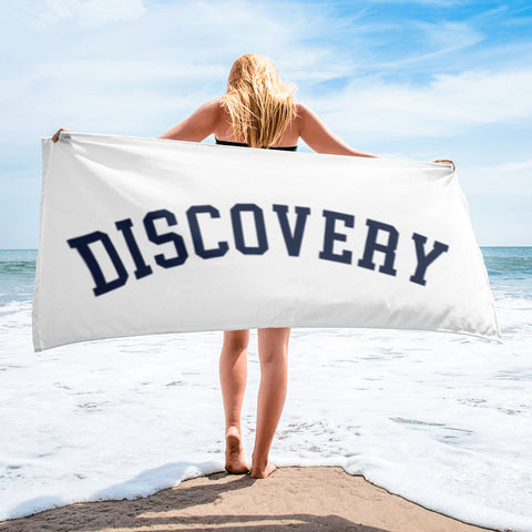 DISCOVERY "Collegiate" Towel - Navy Sublimation on White