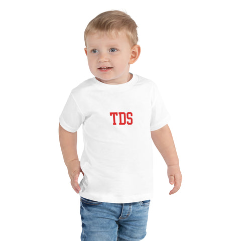 TDS Toddler Short Sleeve Tee - Red Print on White