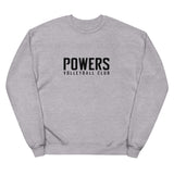 Black POWERS VOLLEYBALL CLUB Unisex fleece sweatshirt.