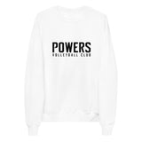 Black POWERS VOLLEYBALL CLUB Unisex fleece sweatshirt.
