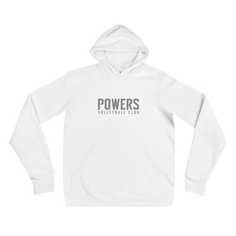 Gray POWERS VOLLEYBALL CLUB Unisex hoodie.