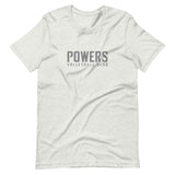 Gray POWERS VOLLEYBALL CLUB Unisex t-shirt.