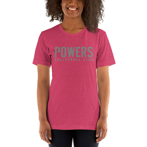 POWERS VOLLEYBALL CLUB Unisex t-shirt Grey on shades of Pink