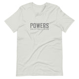 Gray POWERS VOLLEYBALL CLUB Unisex t-shirt.