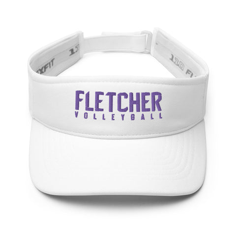 FHS Volleyball Embroidered Visor purple on white