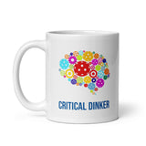 Critical Dinker White glossy mug by TRAUUHL Pickleball
