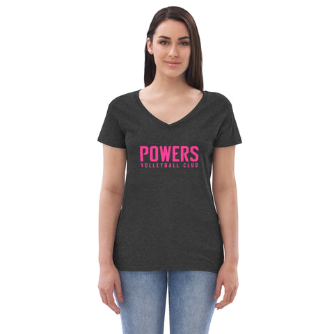 POWERS VOLLEYBALL CLUB Women’s recycled v-neck t-shirt Pink